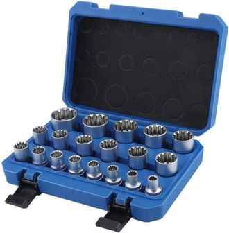 Trade Shop Trade Shop - Juego De 19 Llaves De Vaso Torx De Aleaci&oacute;n De 8 A 32 Mm 1/2 1/4 3/8 Vaso