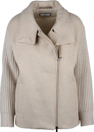 PESERICO Easy Giaccone - Dames - Zomerjassen - Beige - L - Wol - Jassen