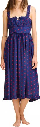 Mille Calla Dress In Navy With Red Dots