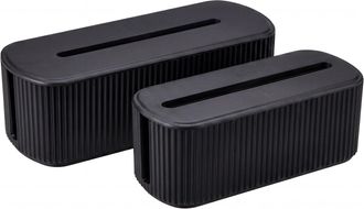 Hhg [nunca Usado] Lote De 2 Cajas Para Cables Hhg-813, Caja De Almacenamiento, Organizador De Cables, Caja Para La Gesti&oacute;n De Cables, Tapa De Pl&aacute;stico, Ne