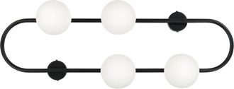 Beliani Beliani - Modern Wall Lamp Lighting Decorative 4 Lights Glass Globe Shades Metal Matt Black Yango