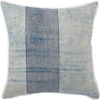 Jaipur Living Alicia Handmade Stripe Blue & White Throw Pillow