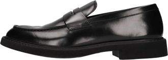 Doucal's Penny Leren Moccasin - Heren - Loafers - Zwart - 44 EU - Leer - Schoenen