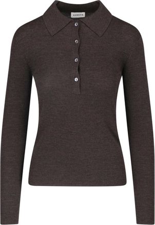 P.A.R.O.S.H. Ribbed Knit Sweater with Classic Collar