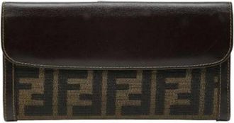 Fendi Pre-owned Wallets, female, Brown, Size: ONE SIZE Pre-owned Canvas Wallet