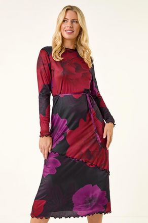Roman Floral Tie Waist Midi Dress