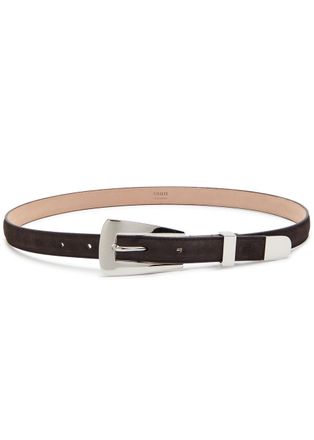 Khaite Lucca Suede Belt - Dark Brown - 90 (UK 14 / XL)
