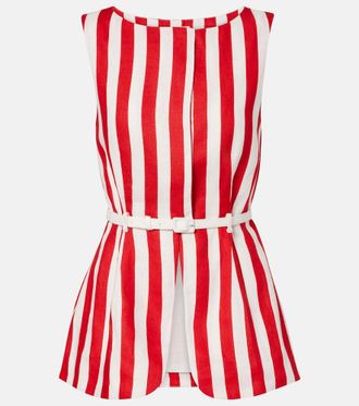 Poss&eacute; Pamela belted striped linen vest