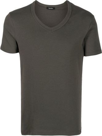 Tom Ford V-neck short-sleeve T-shirt - men - Cotton/Elastane - L - Green