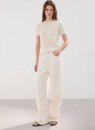 Mango Pullover maglia maniche corte grezzo - Donna - XXS - MANGO