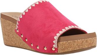 Corkys Footwear Womens Stitch & Slide Wedge Sandal In Fuchsia