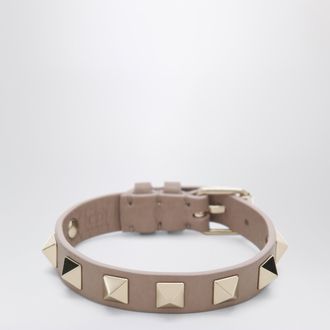 Valentino Garavani Bracciale Rockstud in pelle color cipria