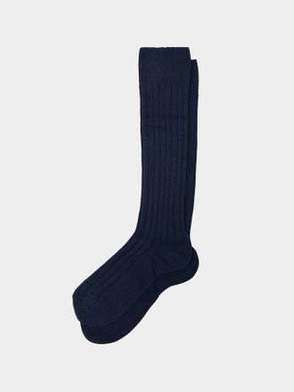 Maria La Rosa Womens College Ribbed Cashmere Knee-High Socks One Size