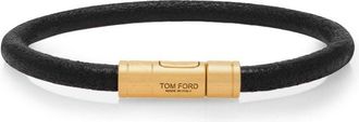 Tom Ford BRASS LEATHER TUBOLAR BRACELET Size: XL, colour: GOLD
