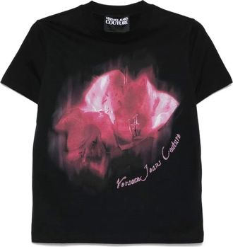 Versace Jeans Couture print cotton t-shirt - women - Cotton - S - Black