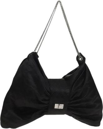 Chanel Pre-owned Satin chanel-bags - Dames - Vintage Schoudertas - Zwart - ONE Size - Vintage
