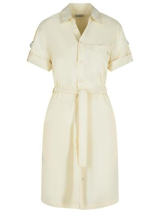Burberry Cream Silk Blend Dress