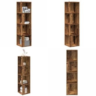 vidaXL Scaffale Angolare Legno Vecchio 33x33x132 cm in Truciolato - Scaffale in truciolato - Scaffale salvaspazio