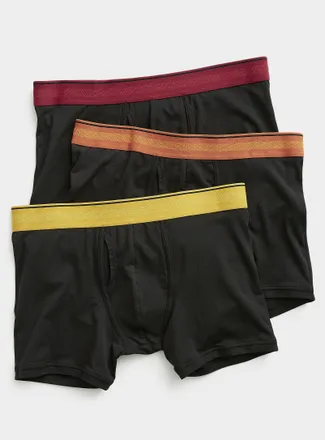 Le 31 Mens 4 striped-waist boxer briefs TENCEL TM modal organic cotton 3-pack