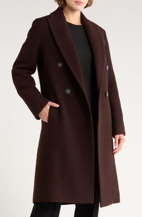Vince Double Breasted Textured Wool Coat in Ganache at Nordstrom Rack, Size X-Large