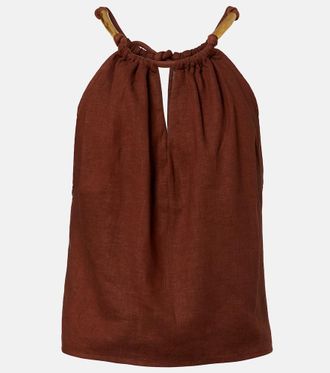 Vix Janet linen-blend top