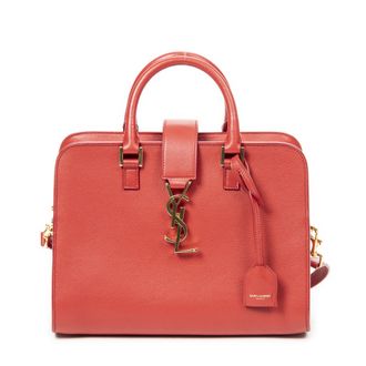 Saint Laurent Pre-owned Womens Baby Monogram Cabas Shoulder Bag - Red - One Size
