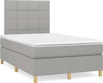 vidaXL Vidaxl - Cama Box Spring Con Colch&oacute;n Tela Gris Claro 120x190 Cm