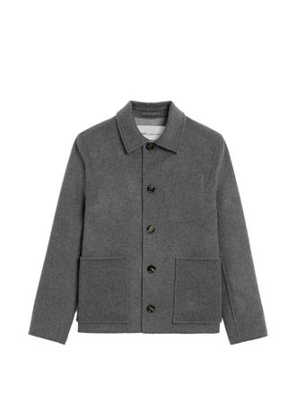 Ami Boxy Cropped Jacket with Classic Collar