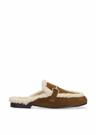 Bibi Lou Womens Bit Mules With Buckle In Kid Suede Cuero