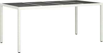 vidaXL Garden Dining Table White 190 x 90 x 75 cm Poly rattan Vidaxl