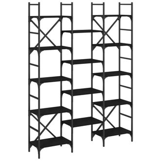 Berkfield Home Bookshelf Black 127.5x28.5x172.5 cm Engineered Wood