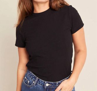 Boody Ribbed Crew Neck T-Shirt In Black
