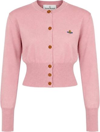 Vivienne Westwood Bea Cropped Cardigan - Dames - Vesten - Roze - S - Wol - Truien & Vesten