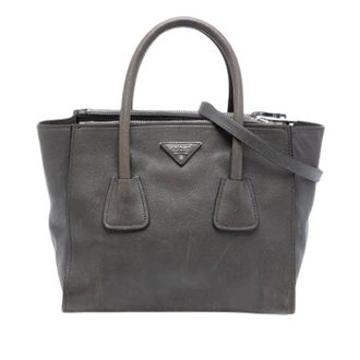 Prada Pre-owned Handbags, female, Gray, Size: ONE SIZE Pre-owned Twin Pocket Satchel