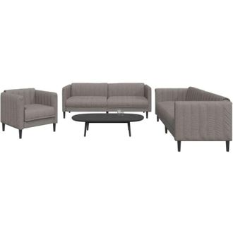 vidaXL Juego De Sof&aacute;s 3 Piezas Tela Gris Taupe Vidaxl