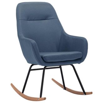 vidaXL Silla Mecedora De Tela Azul Vidaxl