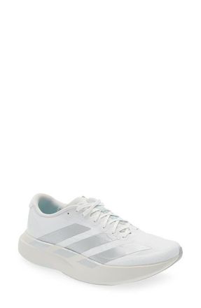 adidas Adizero Evo SL Running Shoe in White/White/Clear Aqua at Nordstrom, Size 7.5