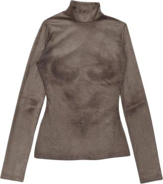 Acne Studios Geprinte coltrui - Dames - Longsleeves - Grijs - M - Polyester - Tops