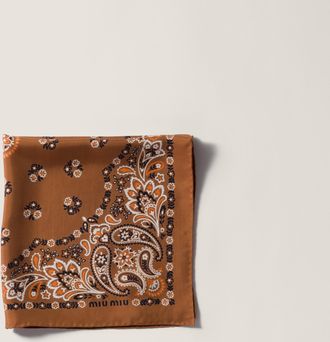 Miu Miu Printed silk scarf