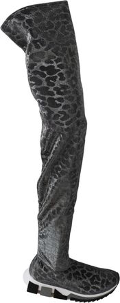 Dolce & Gabbana Vrouwen Grijs Luipaard Hoge Top Sneakers Booties Schoenen