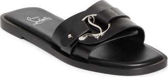Christian Louboutin Chamebelimule Slide Sandal in Black/Lin Black at Nordstrom, Size 10.5Us
