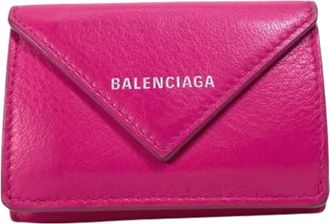 Balenciaga Tweedehands leren portemonnees - Dames - Vintage Accessoires - Roze - ONE Size - Vintage