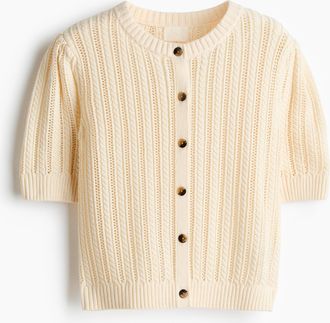 H&M Cardigan in Pointellestrick - Beige
