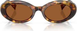 Miu Miu 52mm Oval Sunglasses in Honey Havana/dark Bronze at Nordstrom