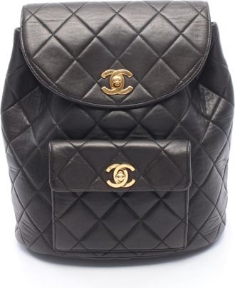 Chanel Black Leather Backpack (Pre-Owned)