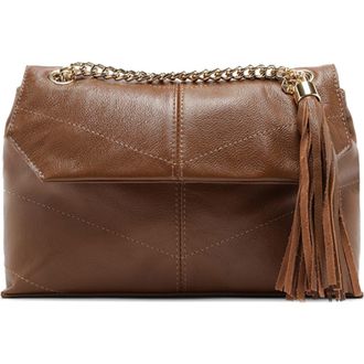 Arezzo Small Sonya Leather Crossbody Bag in Warm Caramel at Nordstrom