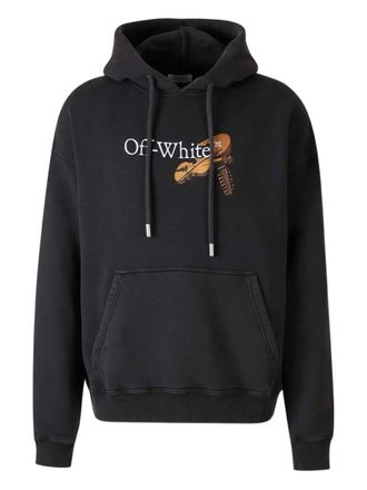 Off-white graphic-print hoodie - men - Cotton - S - Black