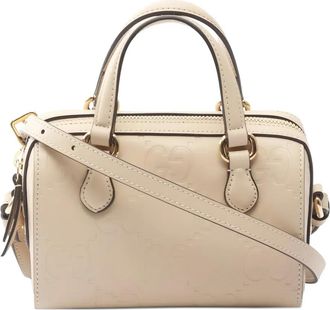 Gucci 2010s handtas met GG-reli&euml;f - Beige