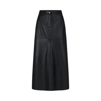 Riani Rokken, Dames, Zwart, M, Leer, Maxi Rok van Lamsnappa