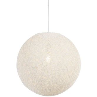 QAZQA Lampada a sospensione corda - Rustico - Corda - Bianco - Sfera/Tondo E27 Max. 1 x 4.9 Watt - Qazqa